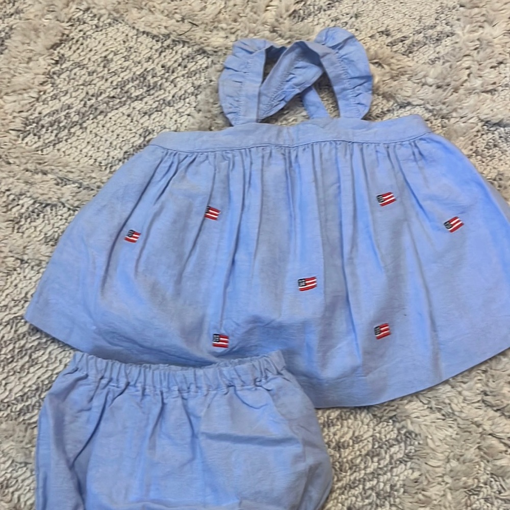 Janie and jack American flag two piece bubble. Excellent condition. Worn once